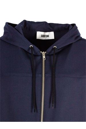 Blue technical fabric jacket with hood MAURO GRIFONI | GV16113018247